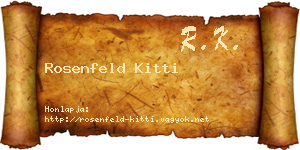 Rosenfeld Kitti névjegykártya